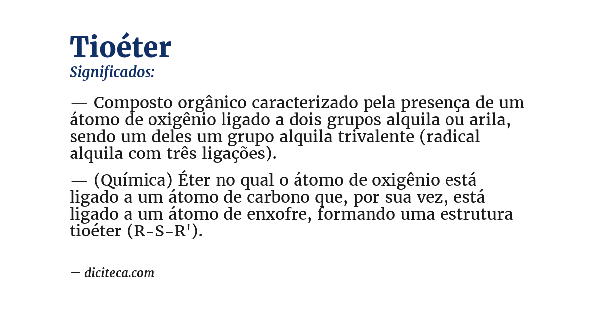 Significado de tioéter