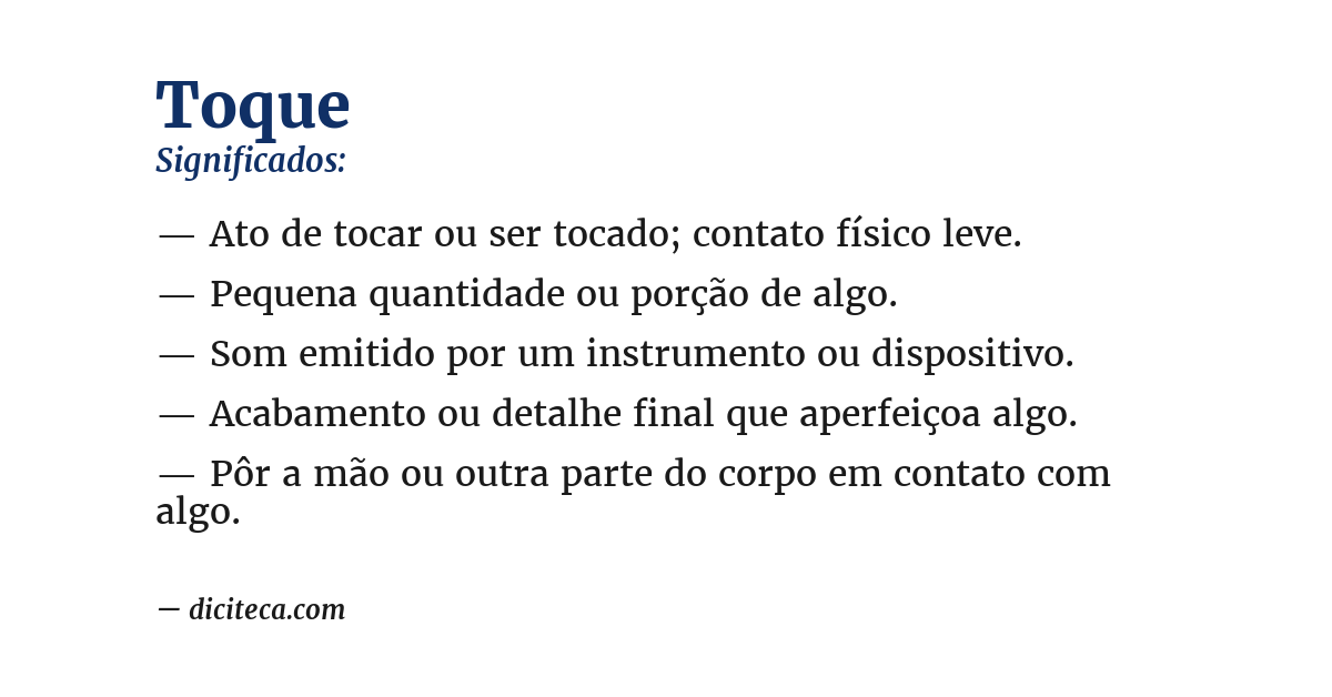 Significado de toque