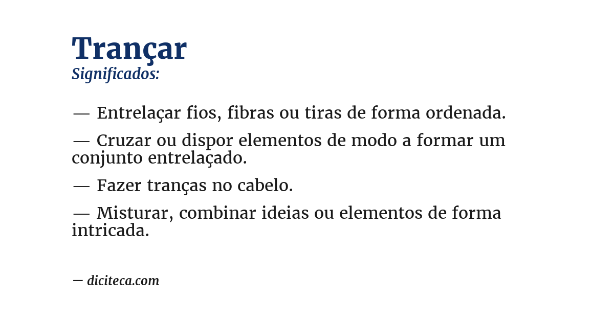 Significado de trançar