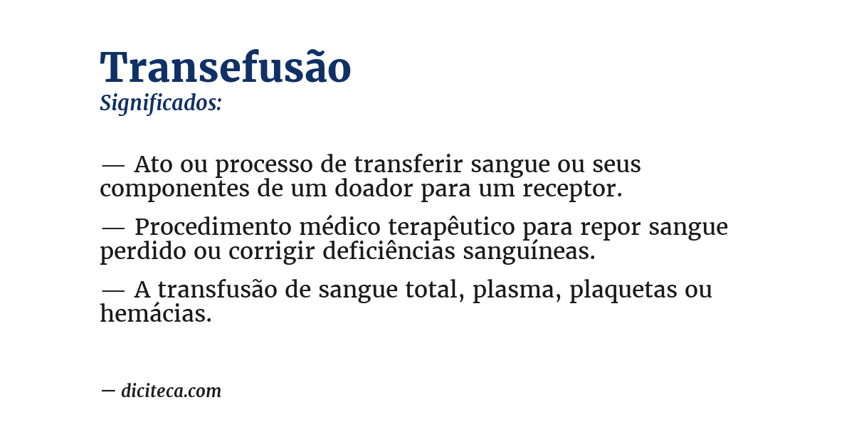 Significado de transefusão