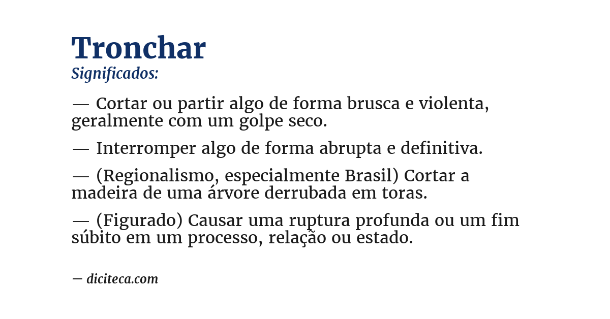 Significado de tronchar