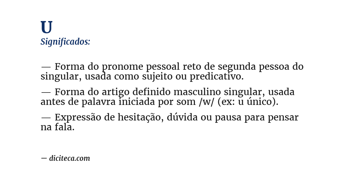 Significado de u