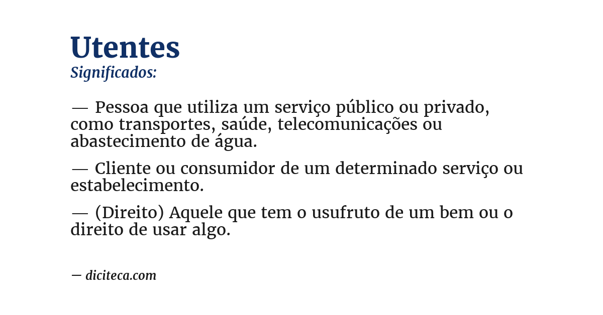 Significado de utentes