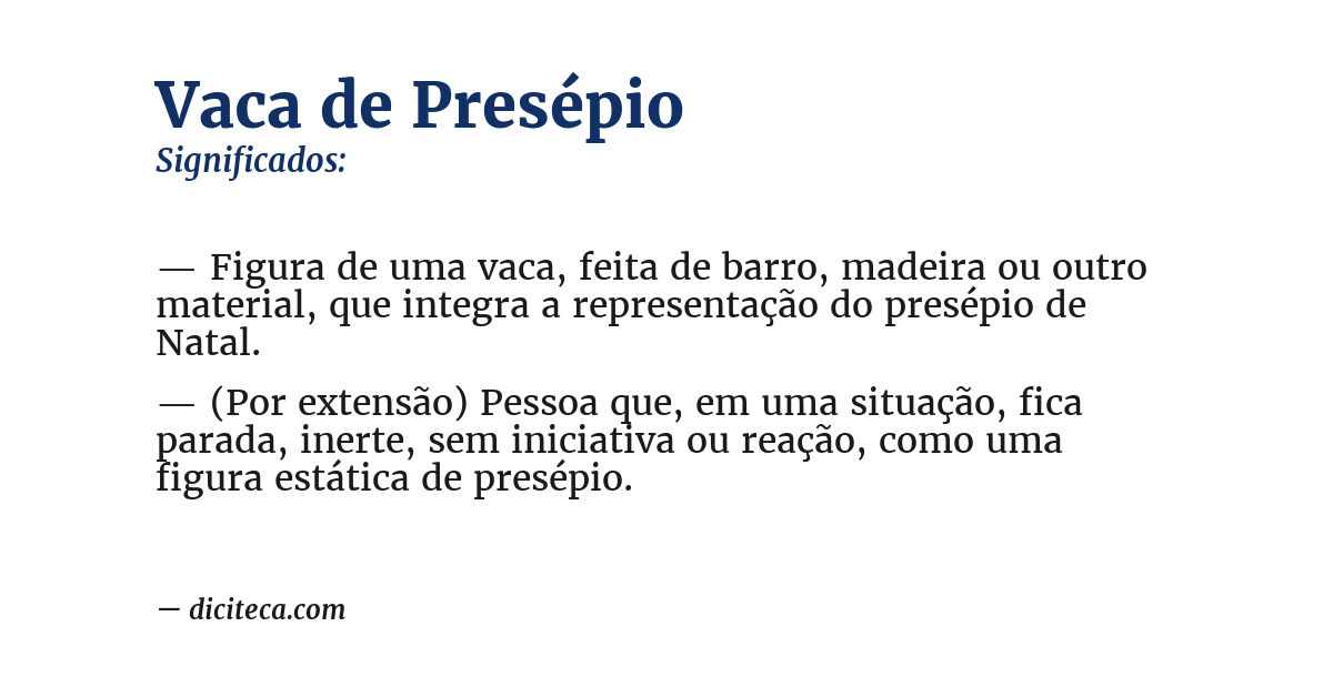 Significado de vaca de presépio