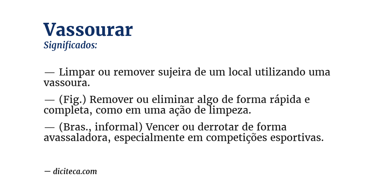 Significado de vassourar
