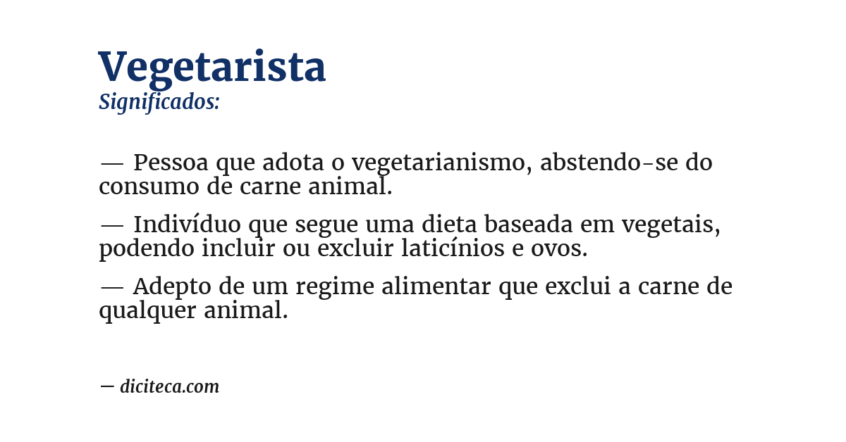 Significado de vegetarista