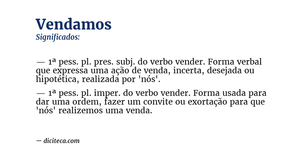 Significado de vendamos