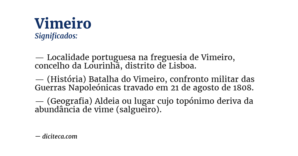 Significado de vimeiro
