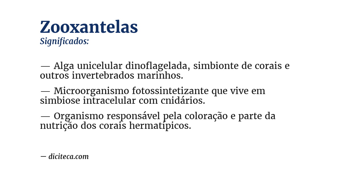 Significado de zooxantelas