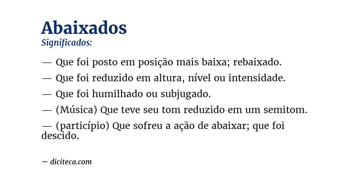 Significado de abaixados