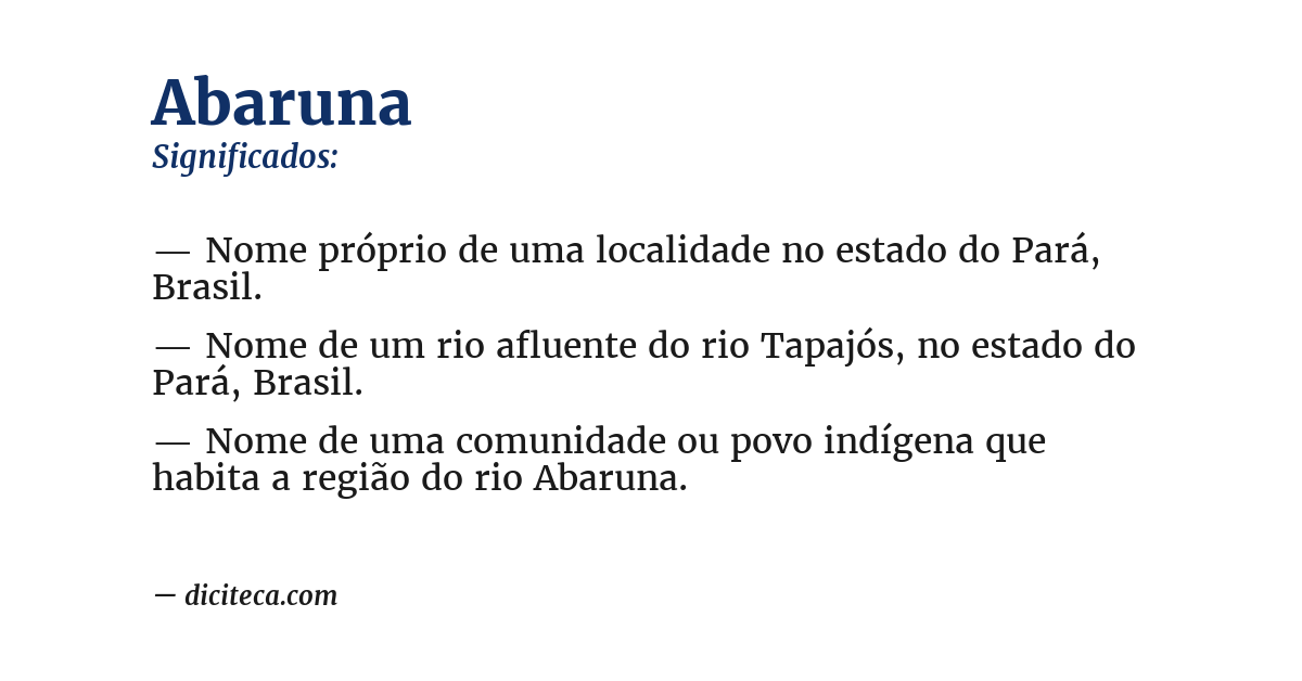 Significado de abaruna