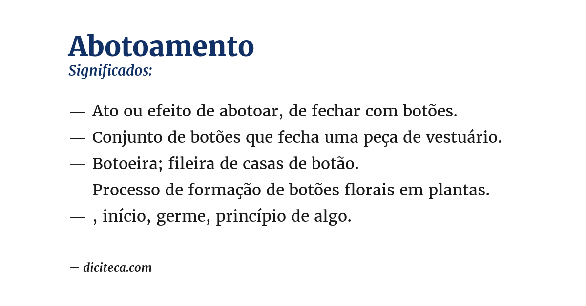 Significado de abotoamento