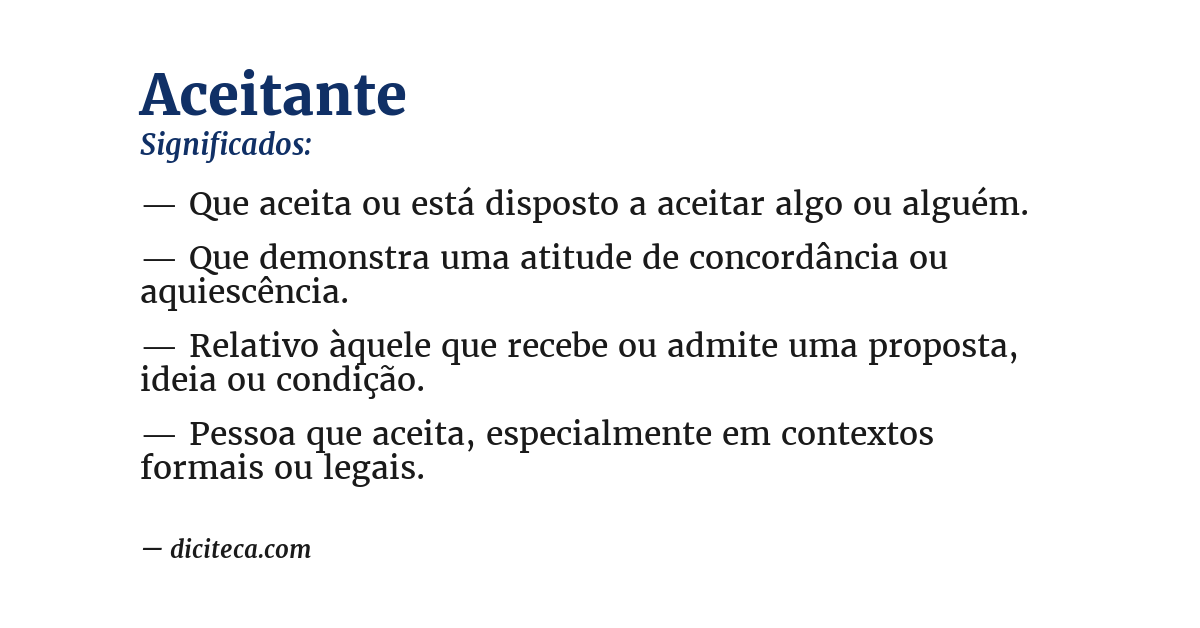 Significado de aceitante