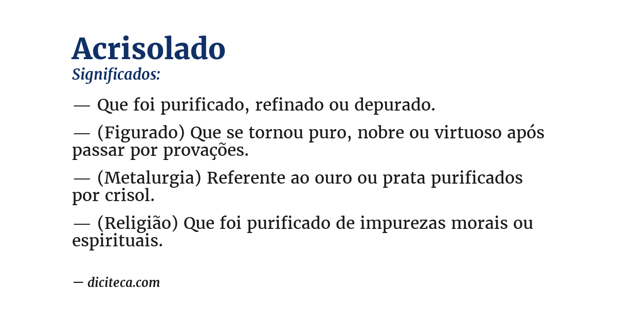 Significado de acrisolado