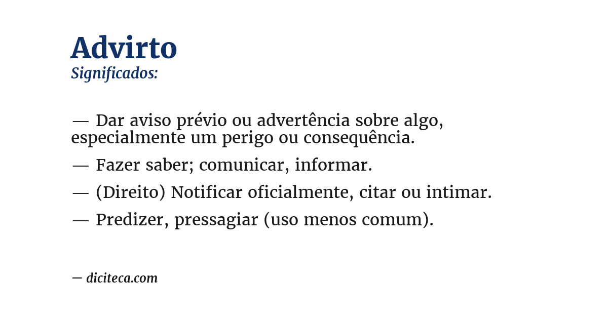 Significado de advirto