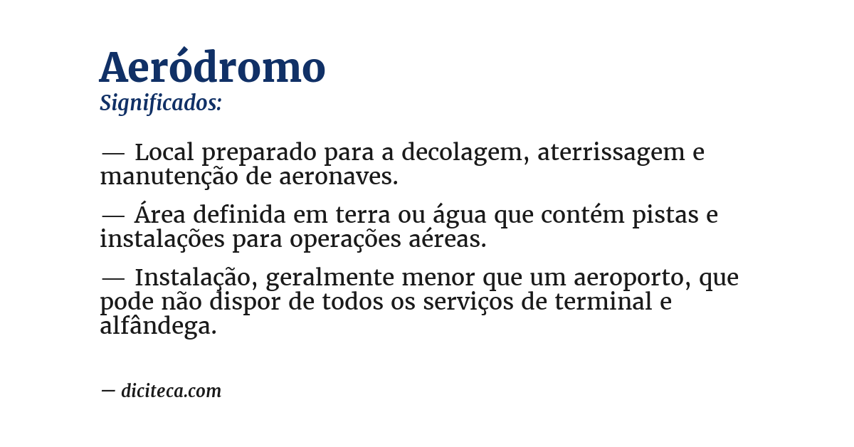 Significado de aeródromo