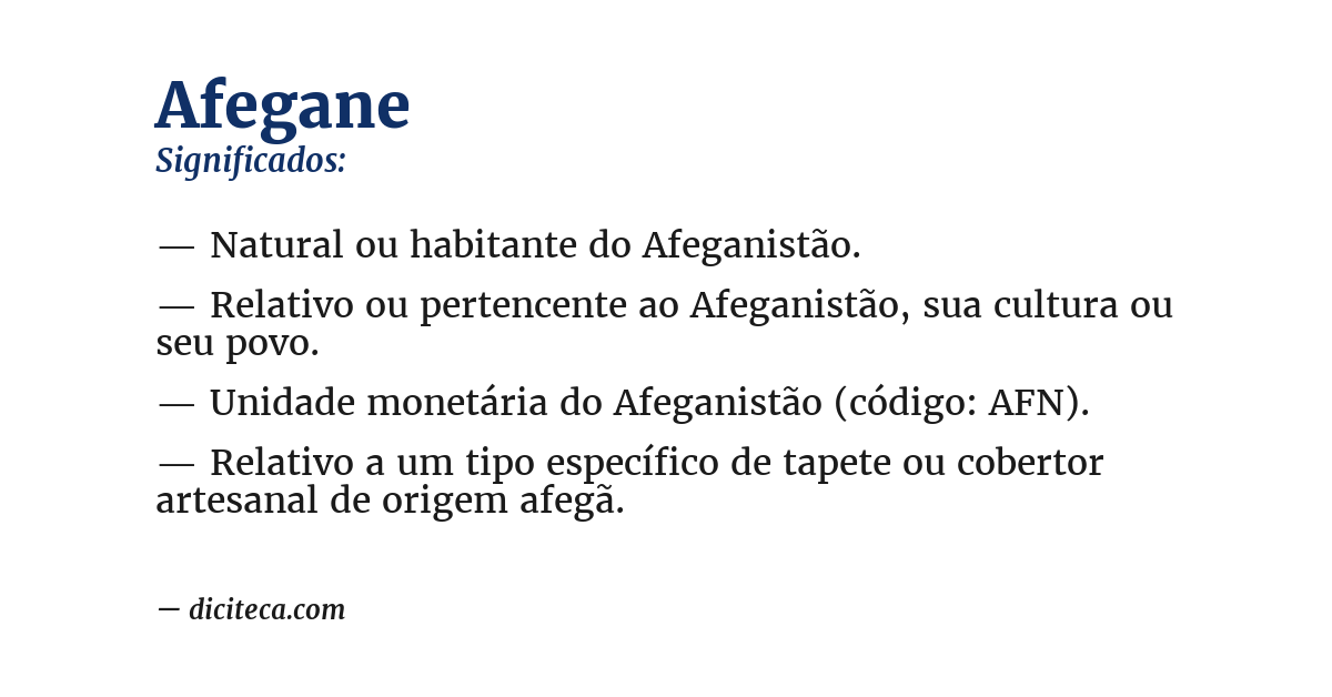 Significado de afegane