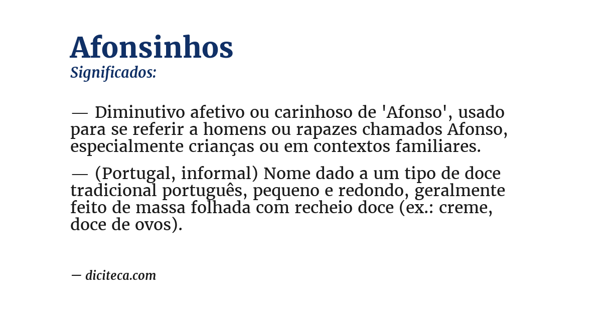 Significado de afonsinhos