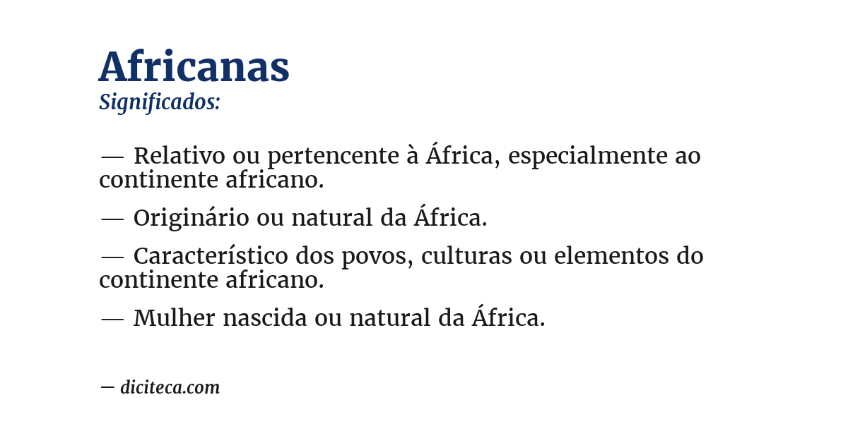 Significado de africanas