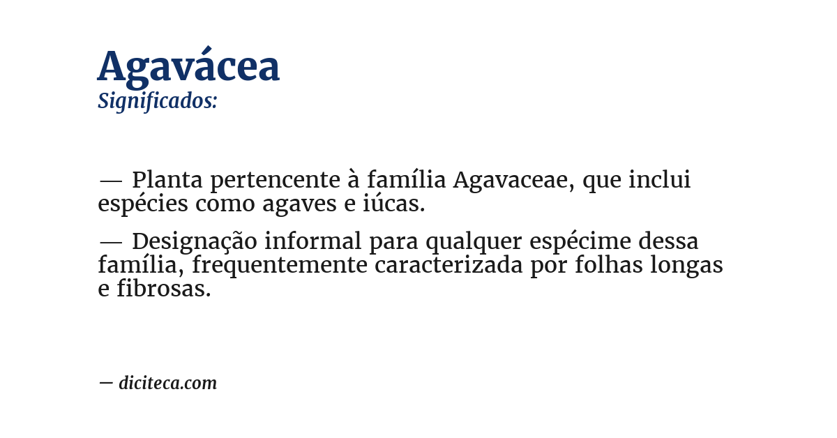 Significado de agavácea