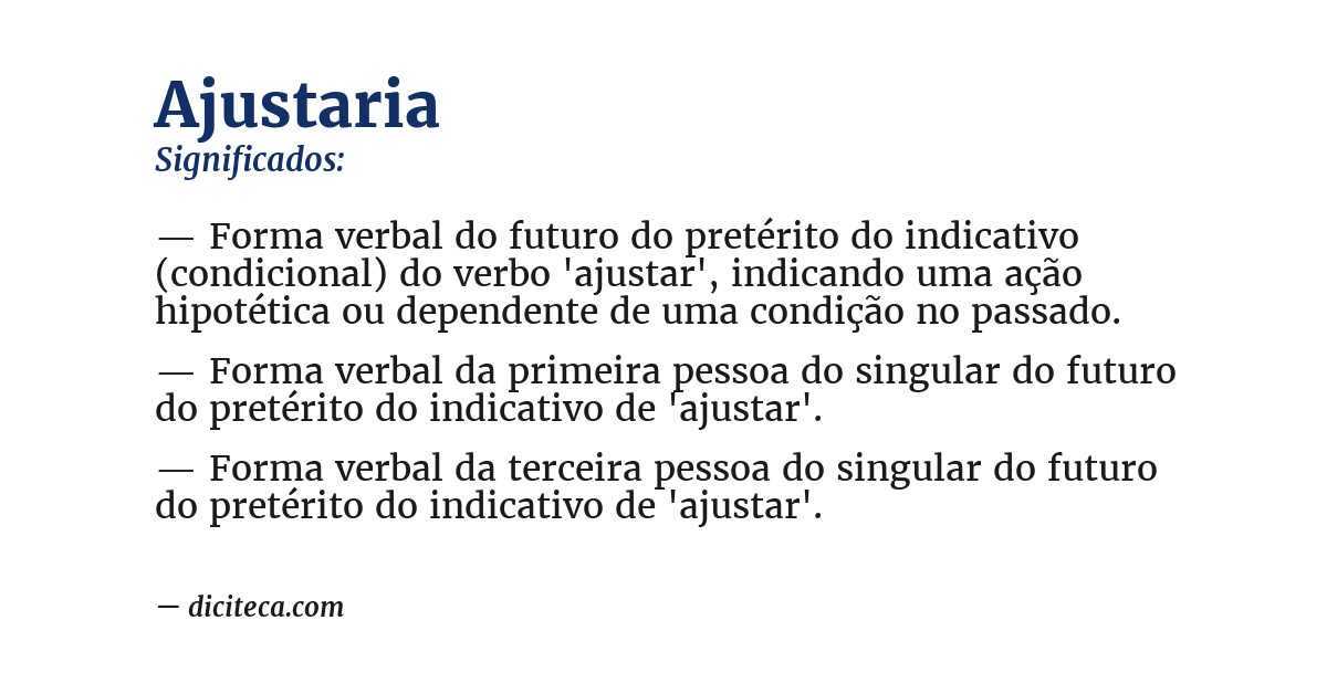 Significado de ajustaria