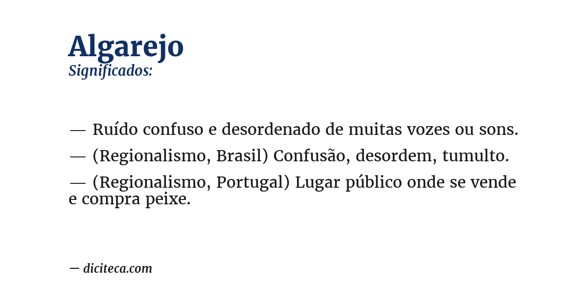Significado de algarejo