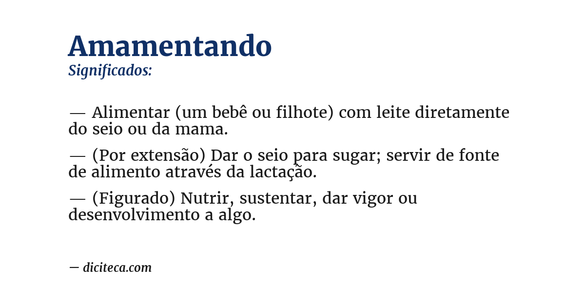 Significado de amamentando