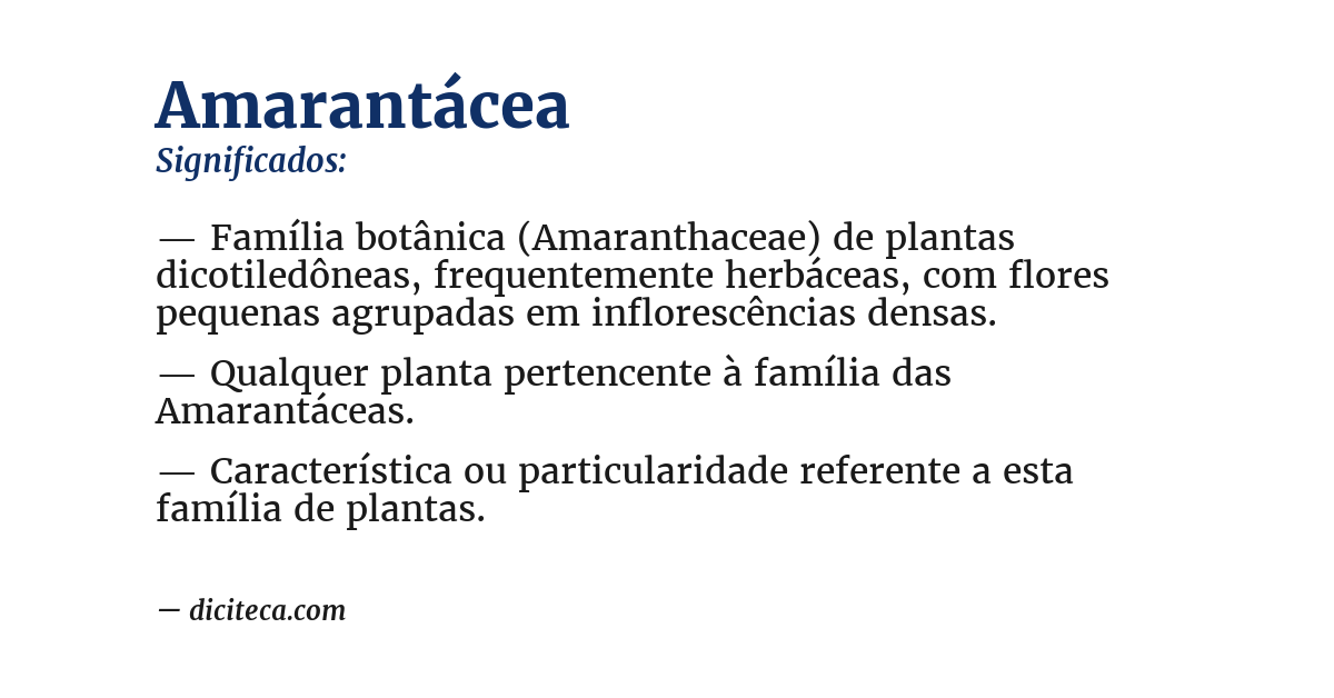 Significado de amarantácea