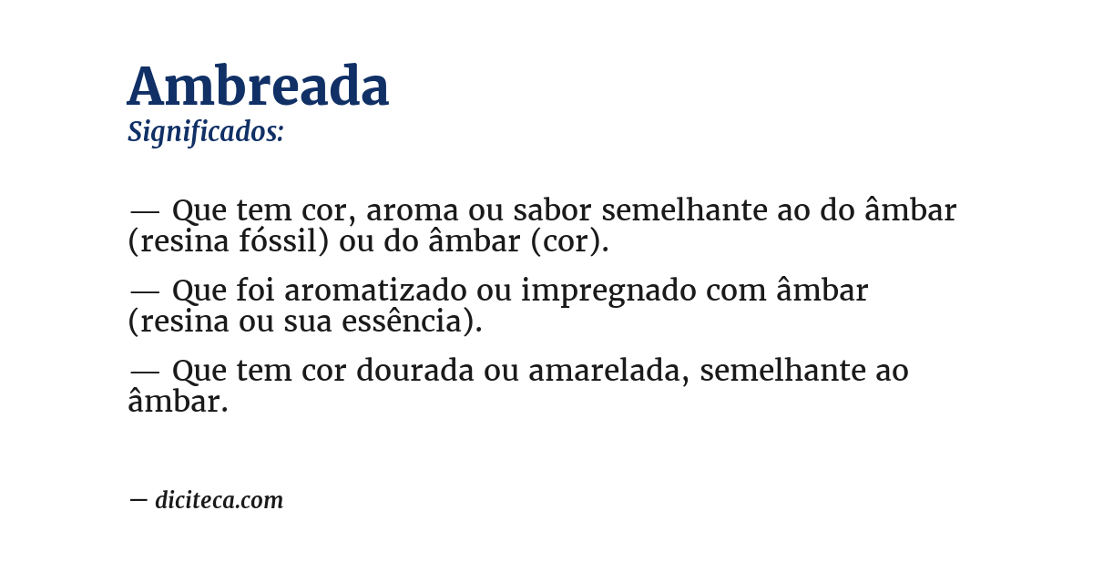 Significado de ambreada