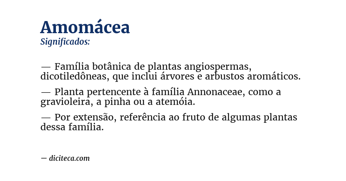 Significado de amomácea