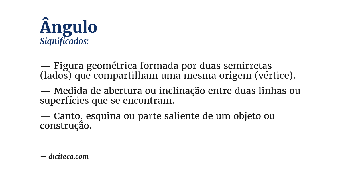 Significado de ângulo