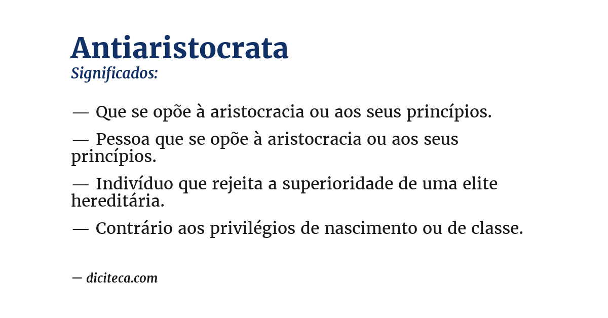 Significado de antiaristocrata