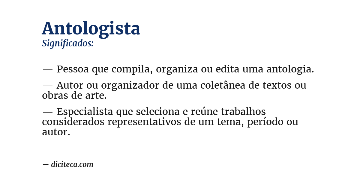 Significado de antologista