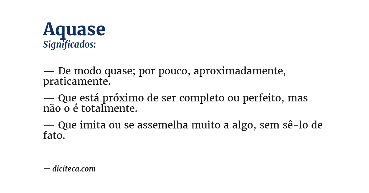 Significado de aquase