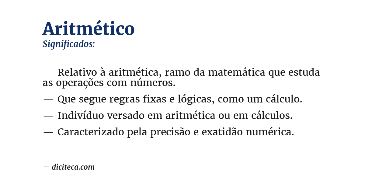 Significado de aritmético