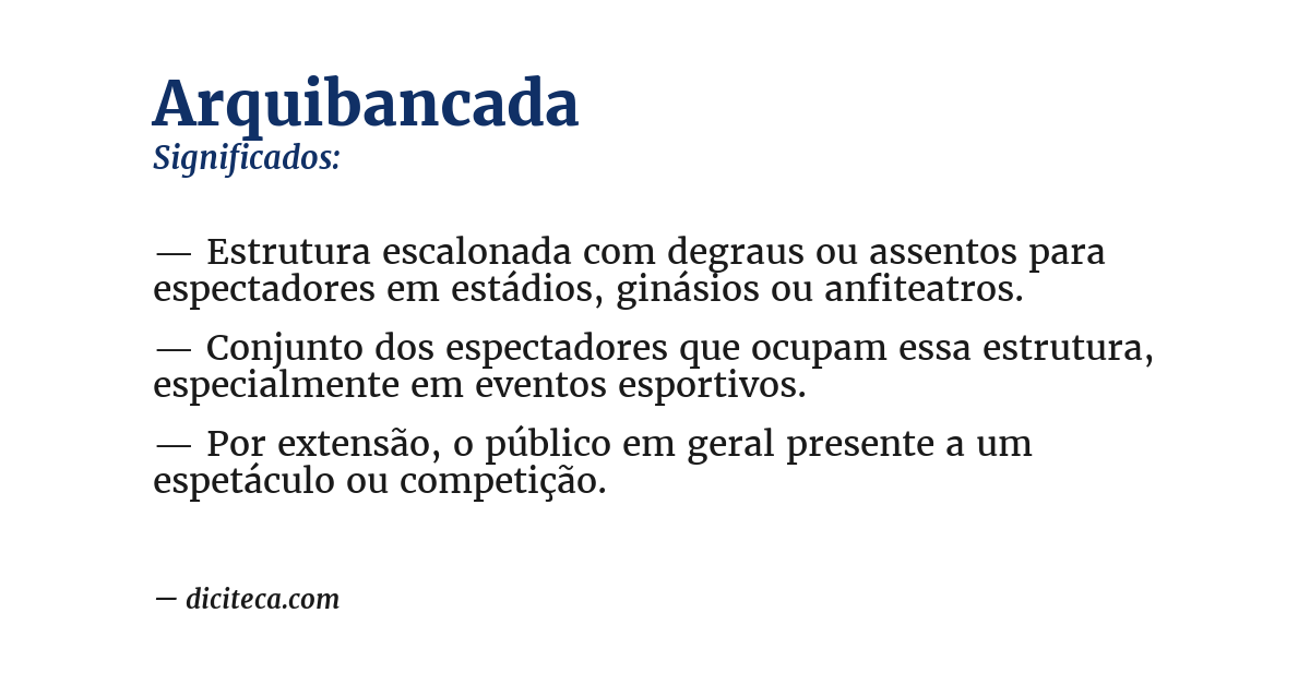 Significado de arquibancada