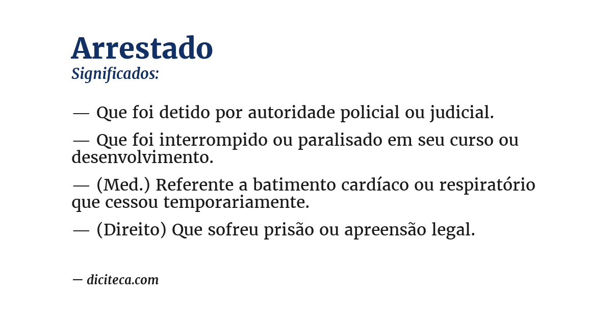 Significado de arrestado