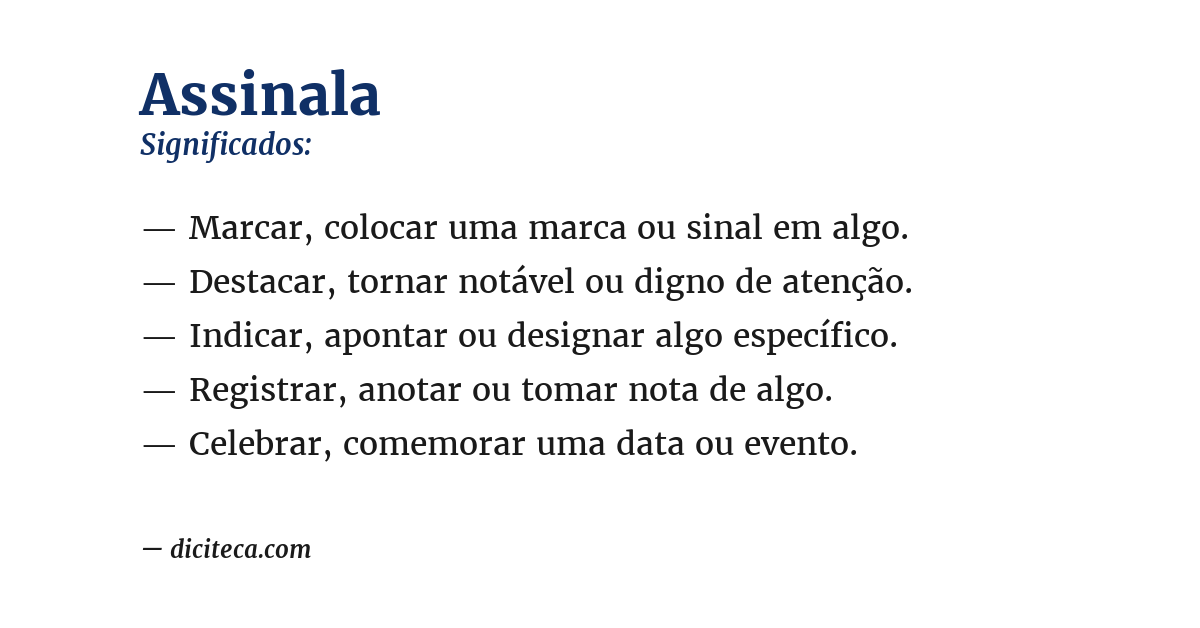 Significado de assinala