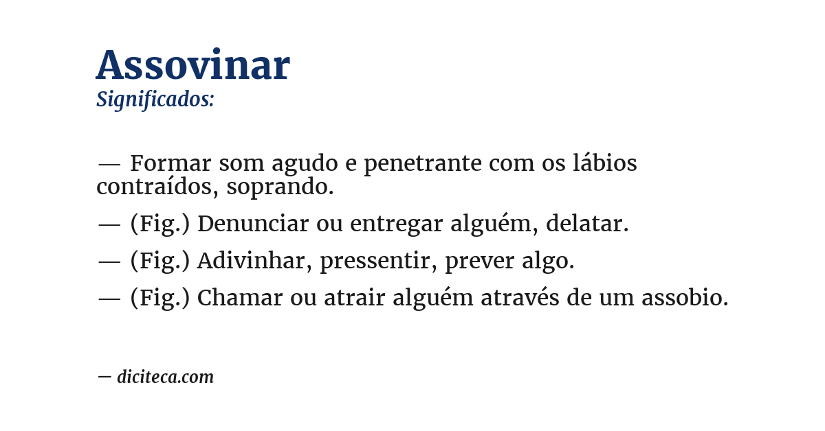 Significado de assovinar