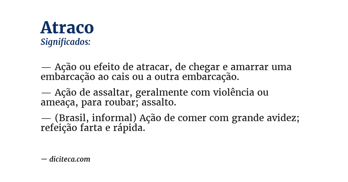 Significado de atraco