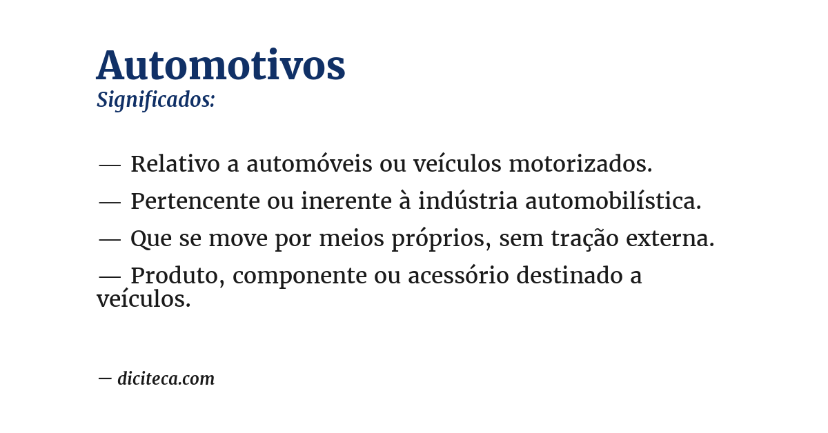 Significado de automotivos