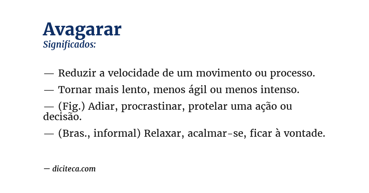Significado de avagarar