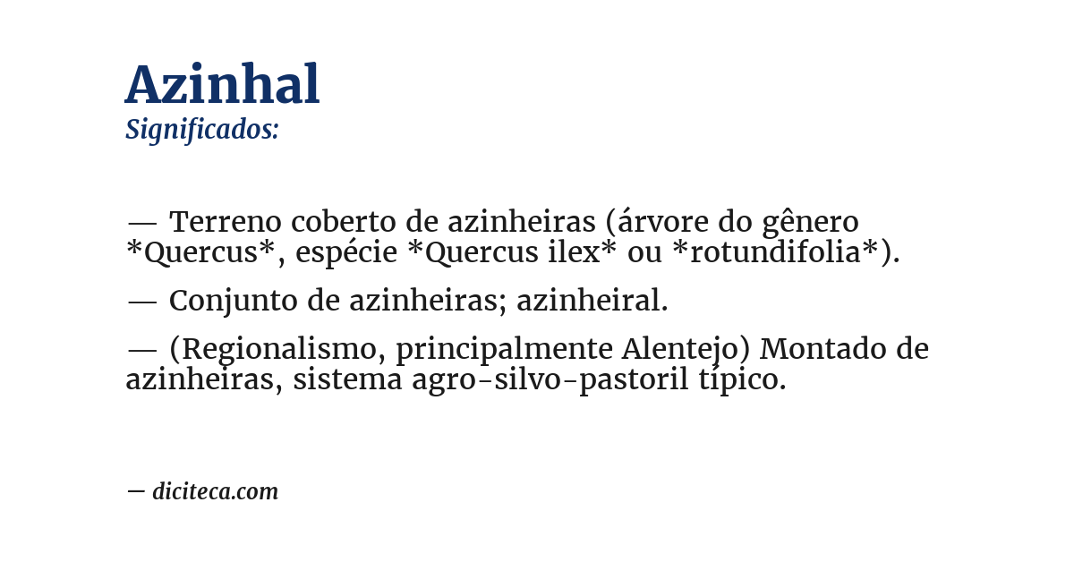 Significado de azinhal