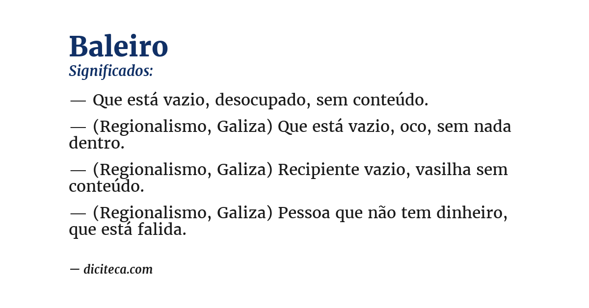 Significado de baleiro