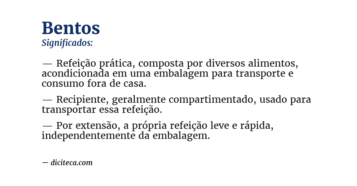 Significado de bentos