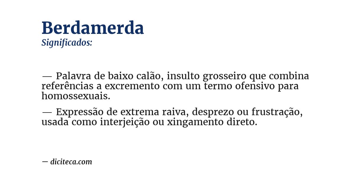 Significado de berdamerda