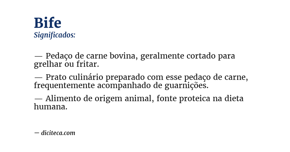 Significado de bife