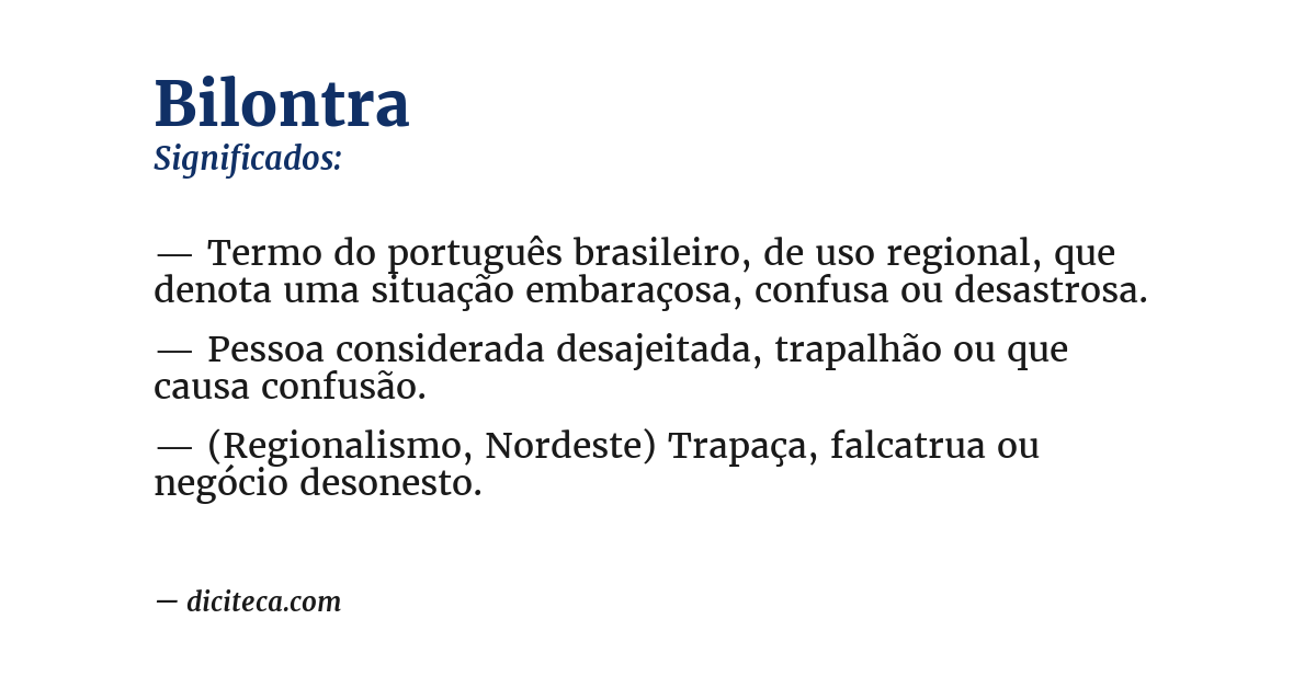 Significado de bilontra