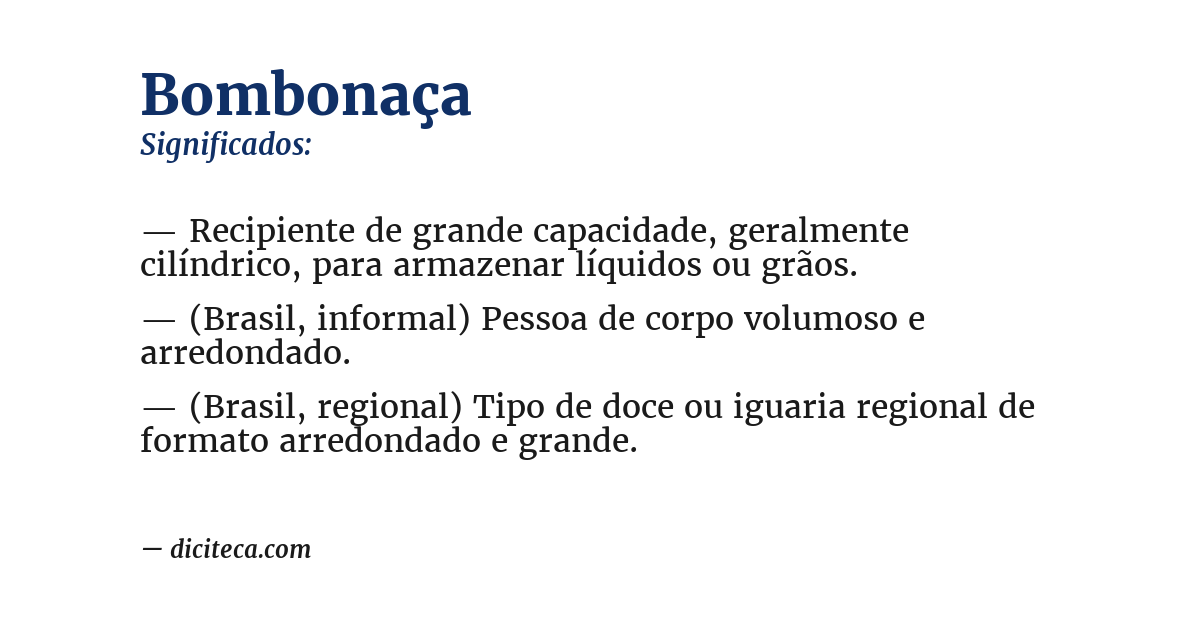 Significado de bombonaça