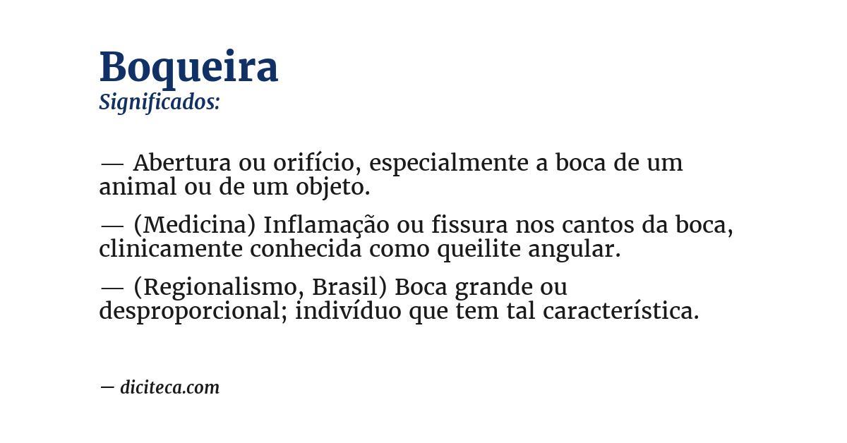 Significado de boqueira